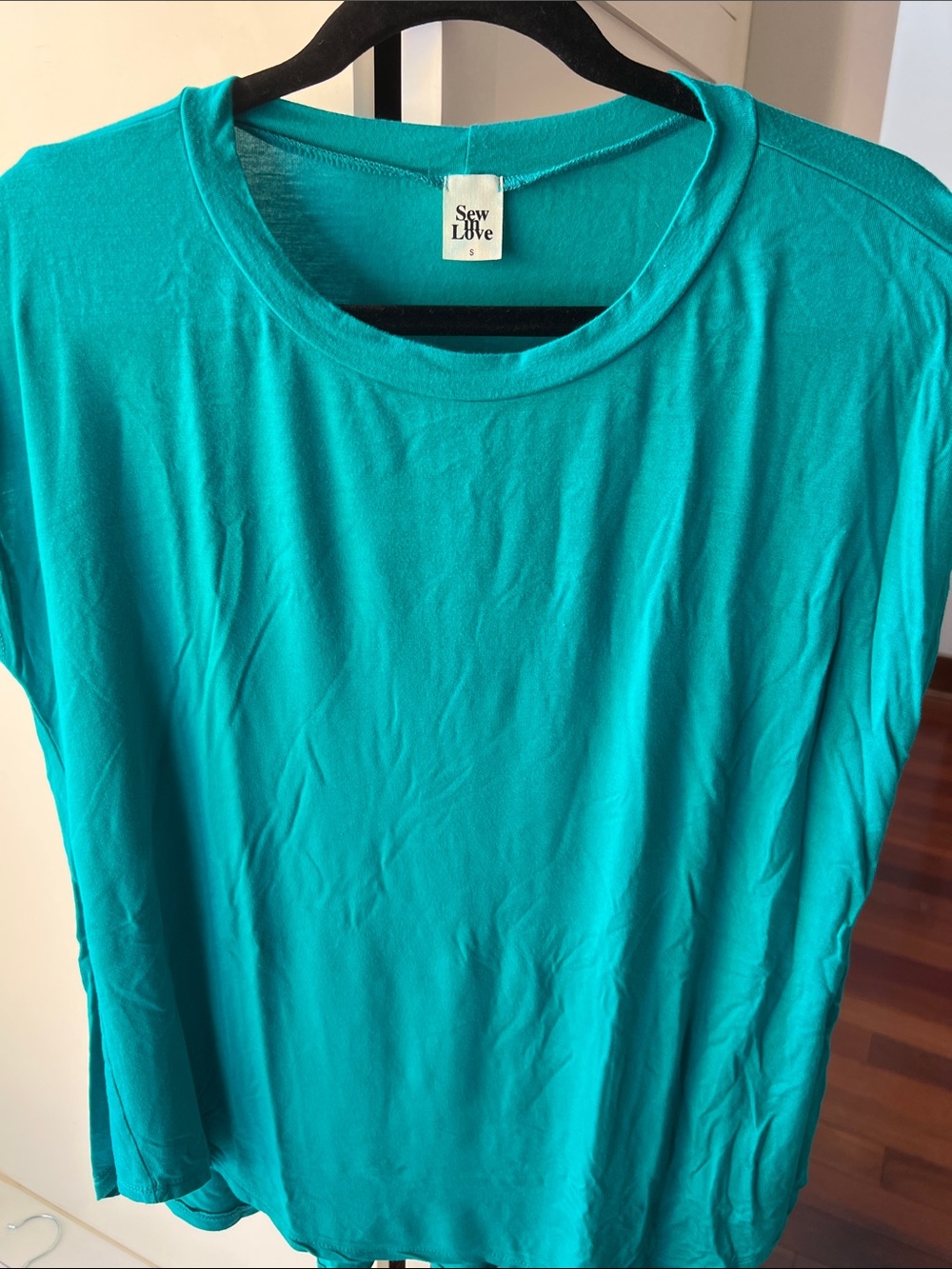 Sew In Love Women's Teal Short Sleeve Crew Neck Top